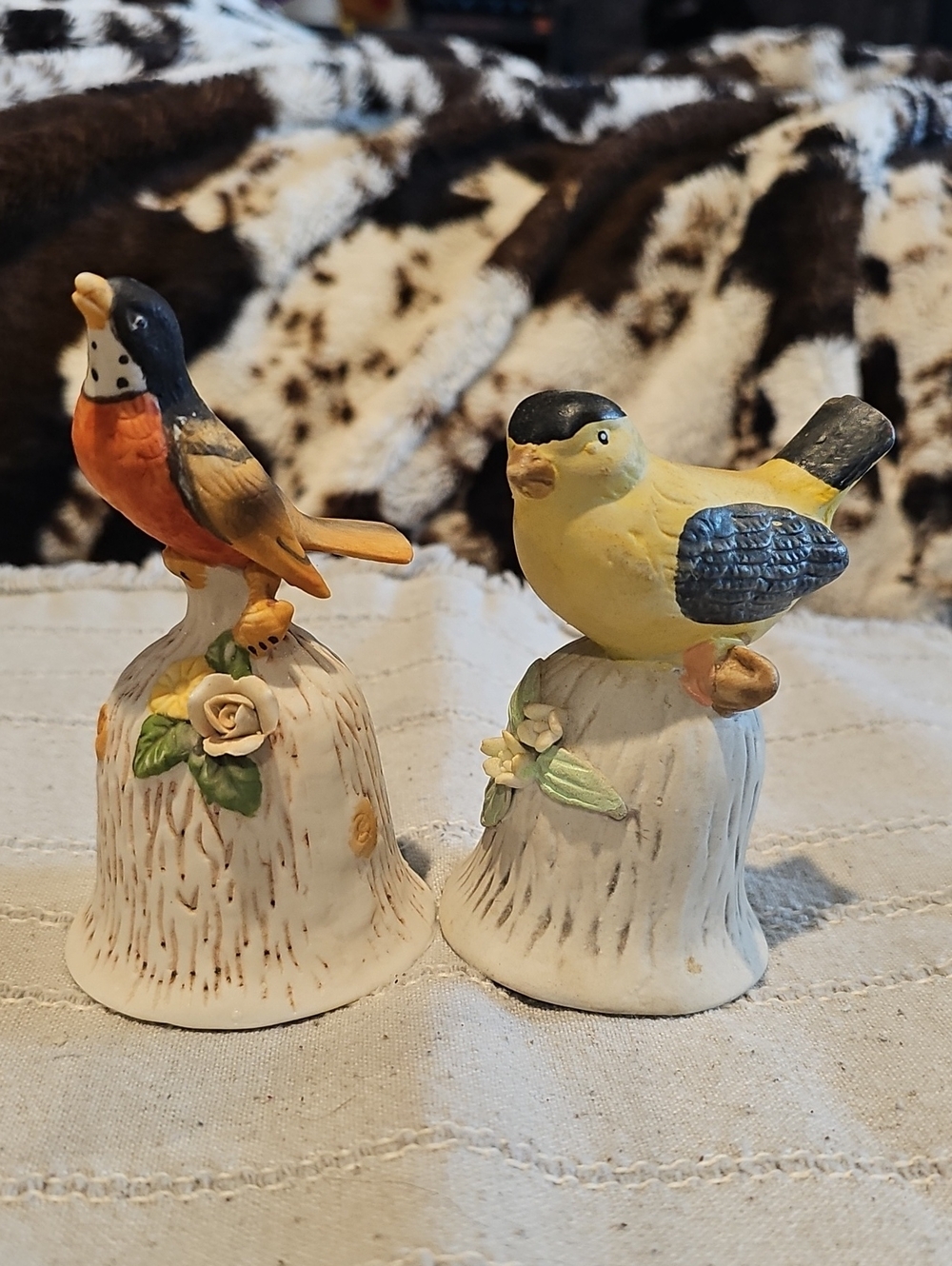 Set of 2 Vintage Bird Bells